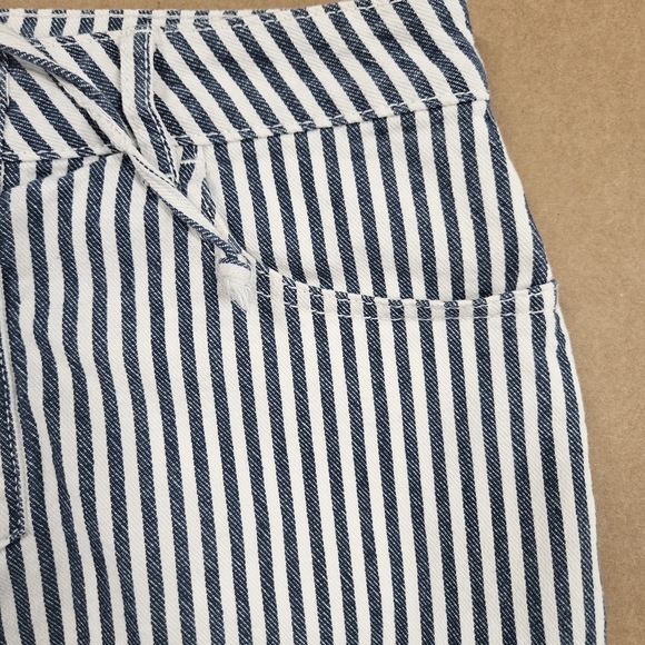 0067 Pacsun Striped Denim Blue White Mini Skirt Festival Cowgirl Y2K Size 26 - Picture 7 of 12